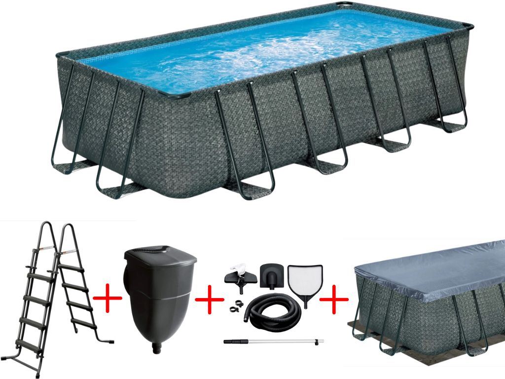 Nadzemní bazén s ocelovou konstrukcí Summer Waves Elite Frame Rattan 5,49 x 2,74 x 1,32 m 58157